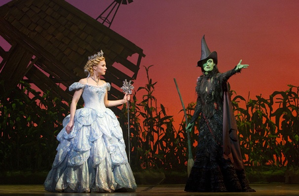 Gilda the good witch and the wicked witch of the west onstage